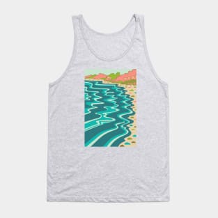 COASTLINE West Coast Coastal Beach Shoreline Outdoors Landscape in Turquoise Teal Blush Orange - UnBlink Studio by Jackie Tahara Tank Top